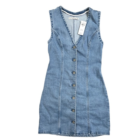 NWT Abercrombie & Fitch The A&F Mara Denim Vest Mini Dress Size XS - Picture 6 of 9